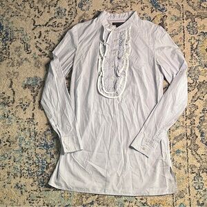 Tommy Hilfiger Button Up Striped Ruffle Dress Women’s Size XS